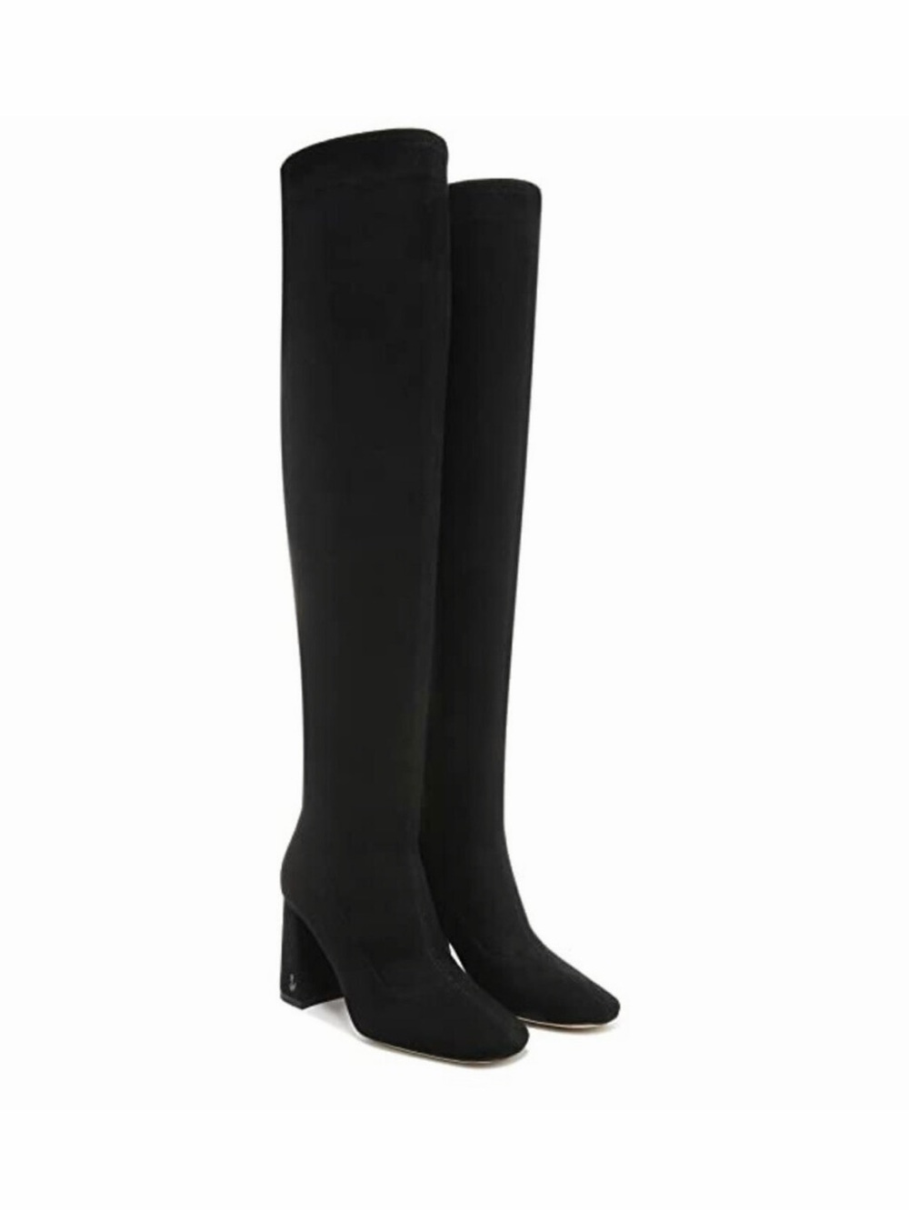 Sam Edelman Black Stretch Over-the-Knee Block Heel Boots